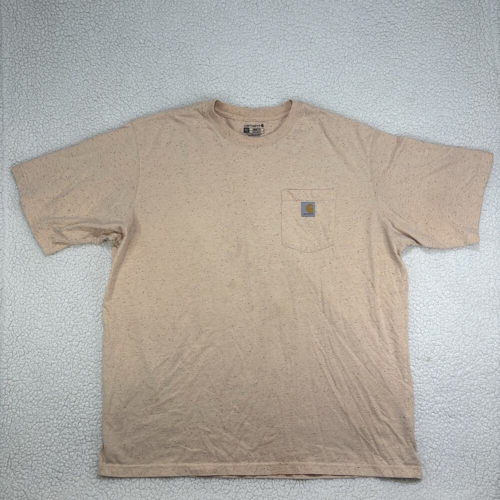 Carhartt Mens Loose Fit Workwear Short Sleeve Pocket T-Shirt 2XL Heathered Peach